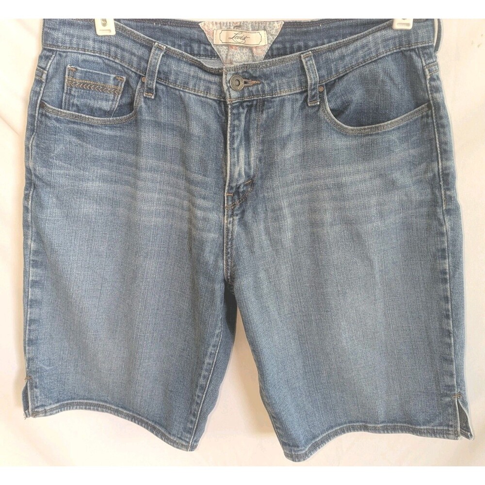 Levis Womens Size 10 Stretch Denim Blue Jean Bermuda Shorts Jorts